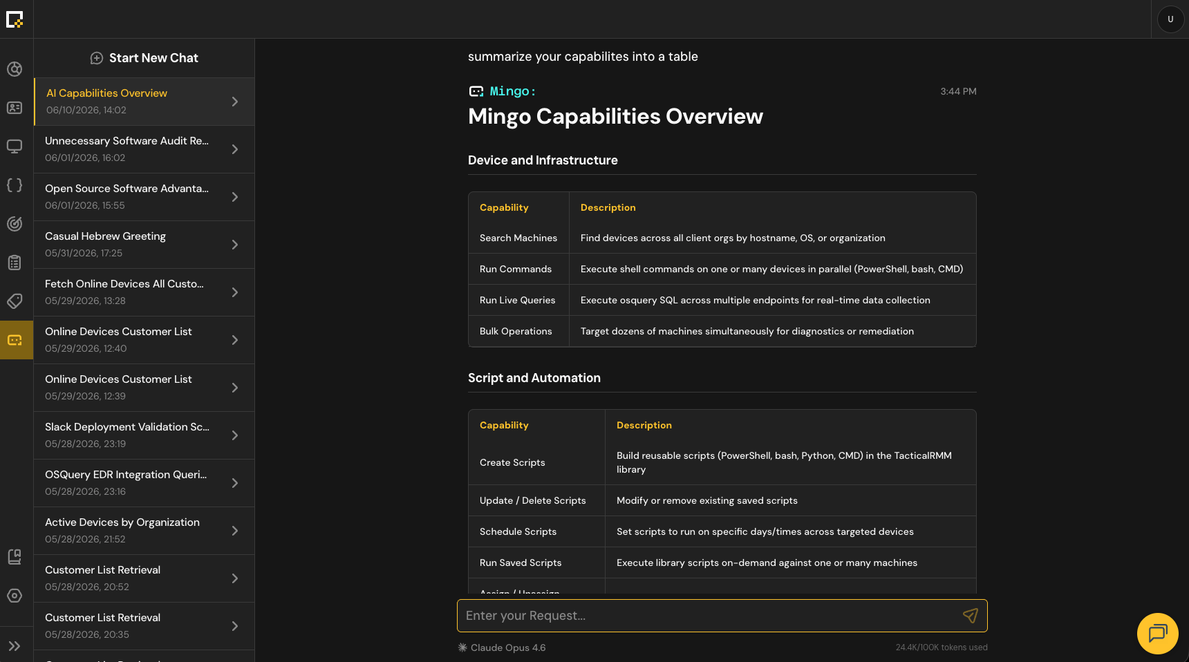 Mingo Capabilites