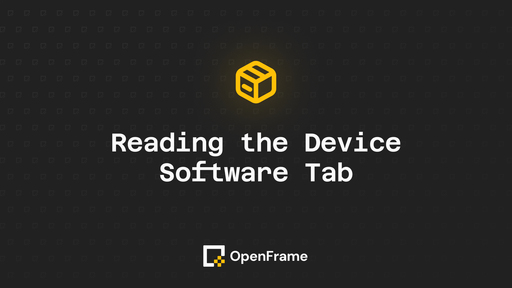 Reading the Device Software Tab