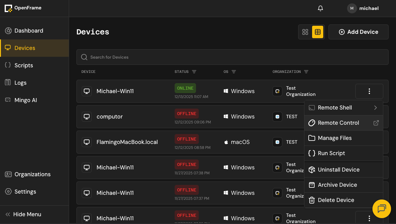 Action in a New Tab