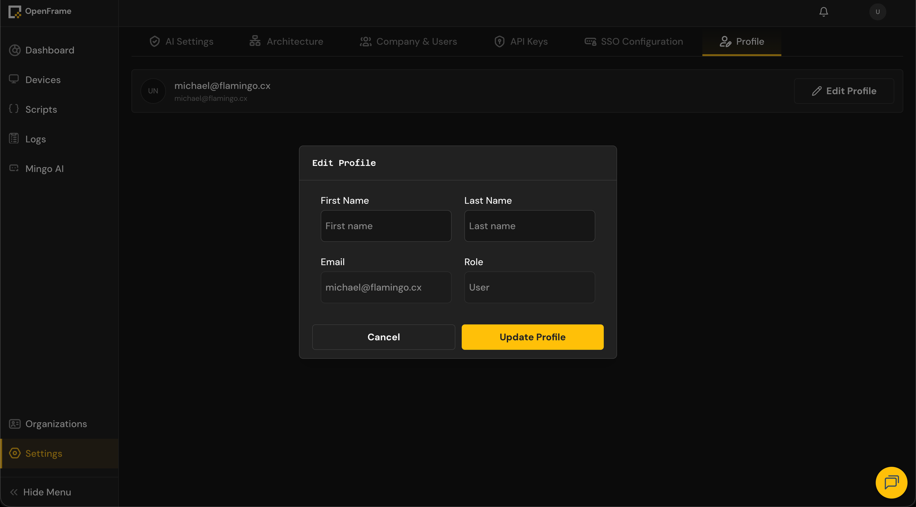 Profile Editing