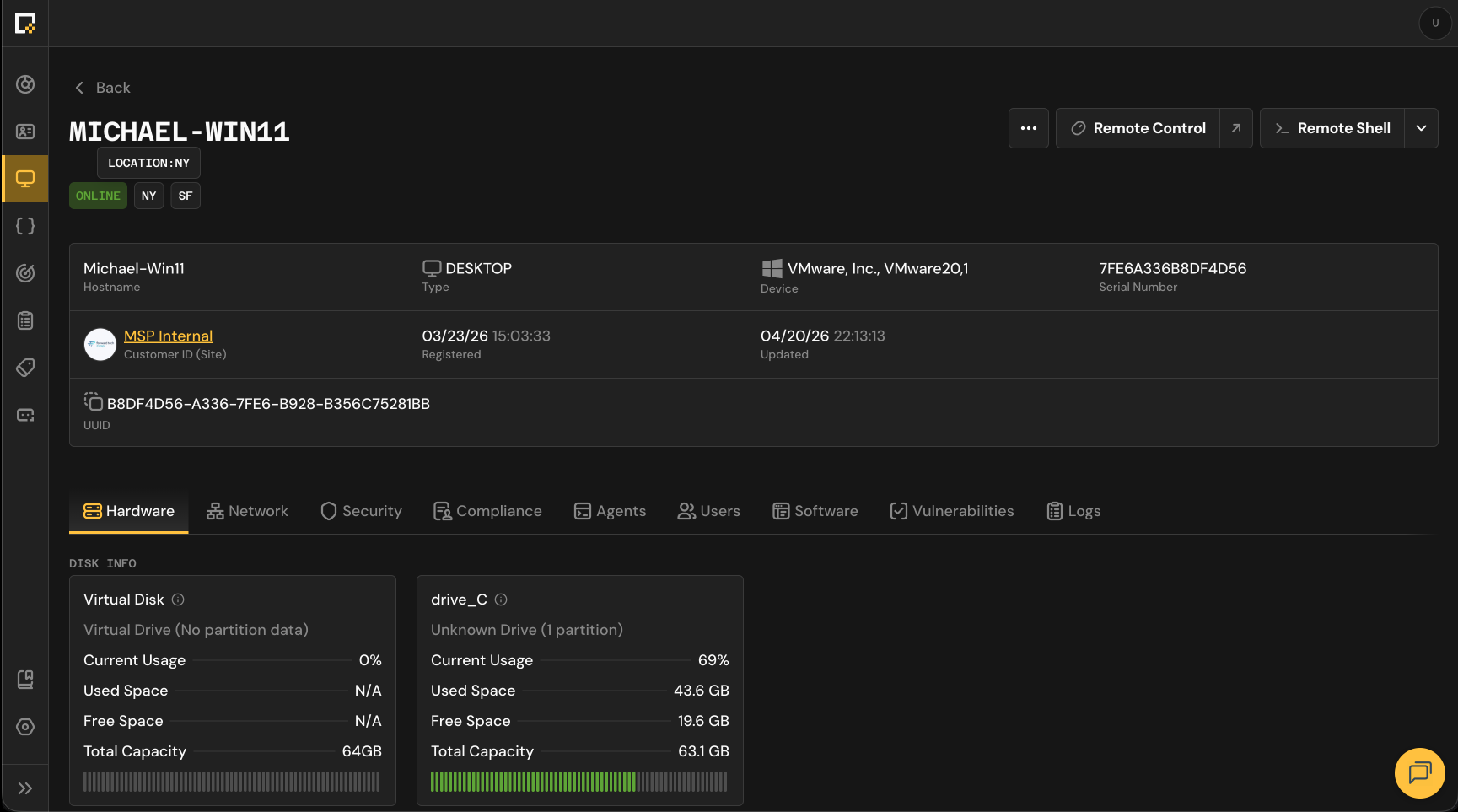 Device Filters View