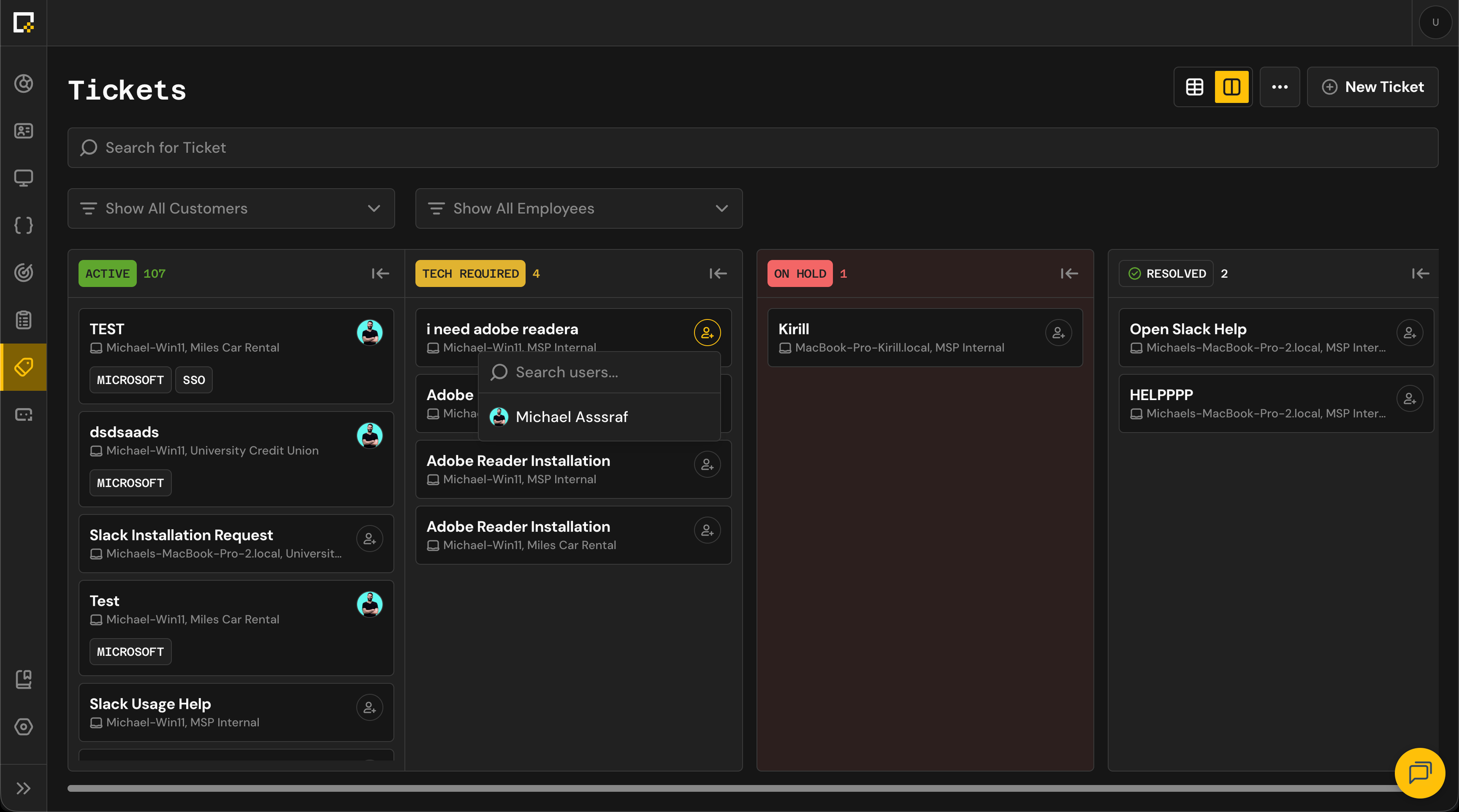 Tickets Trello View