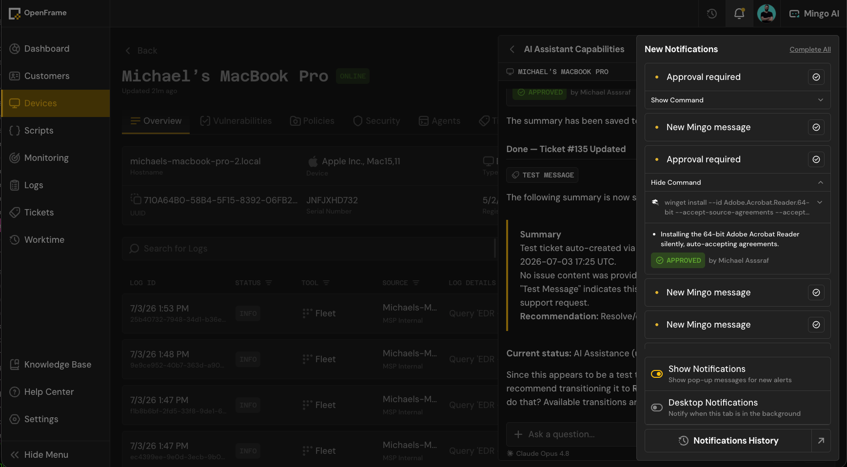 Notifications Sidebar