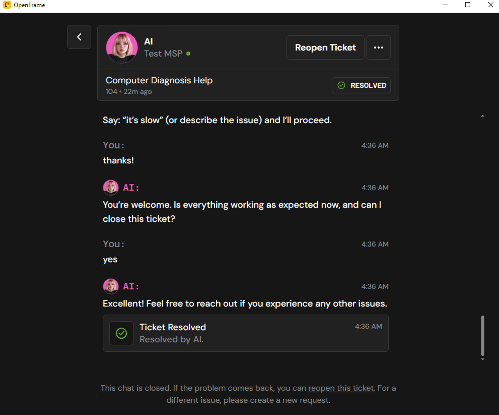 Client chat auto-resolving