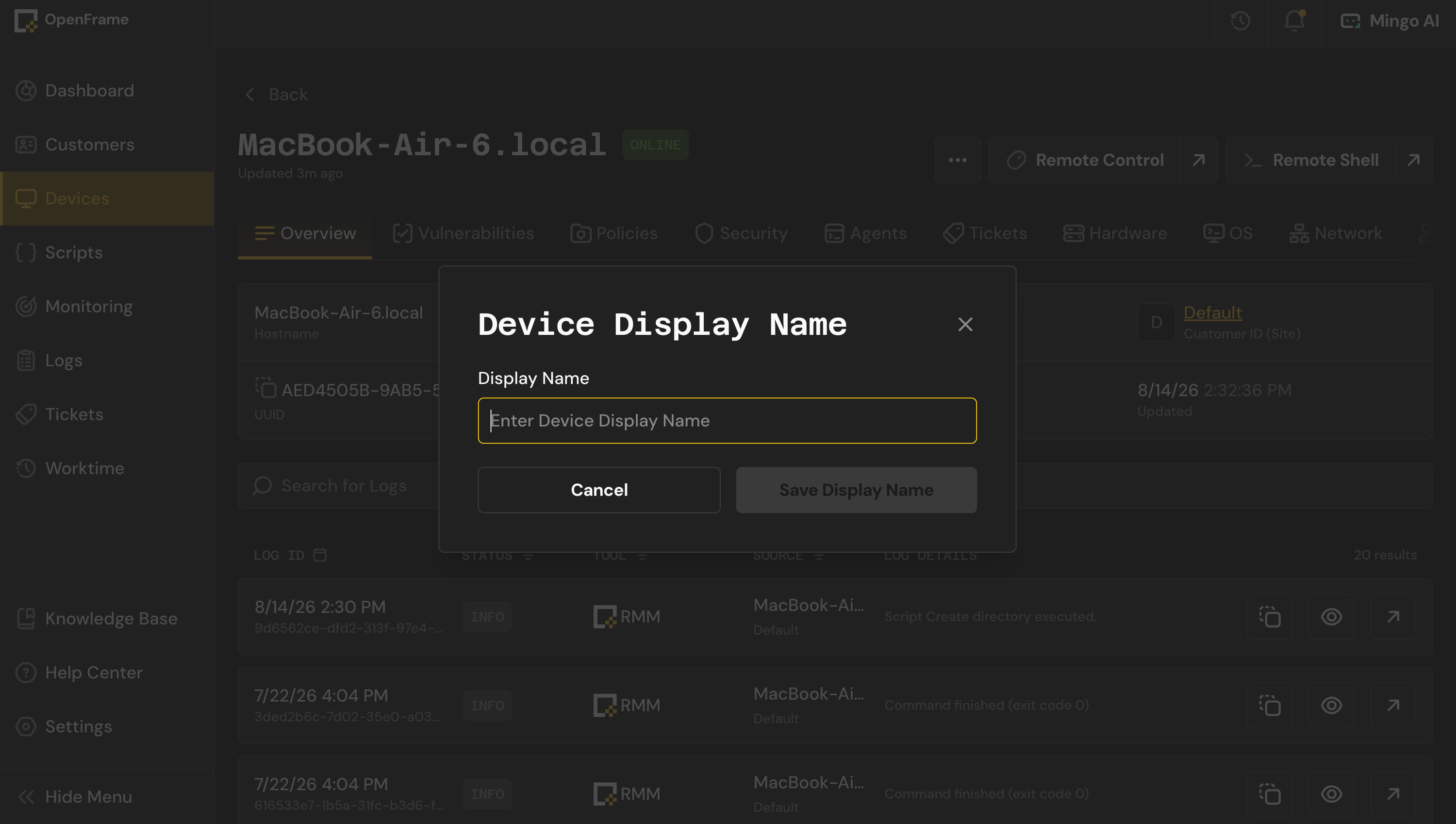 Device Nicknames
