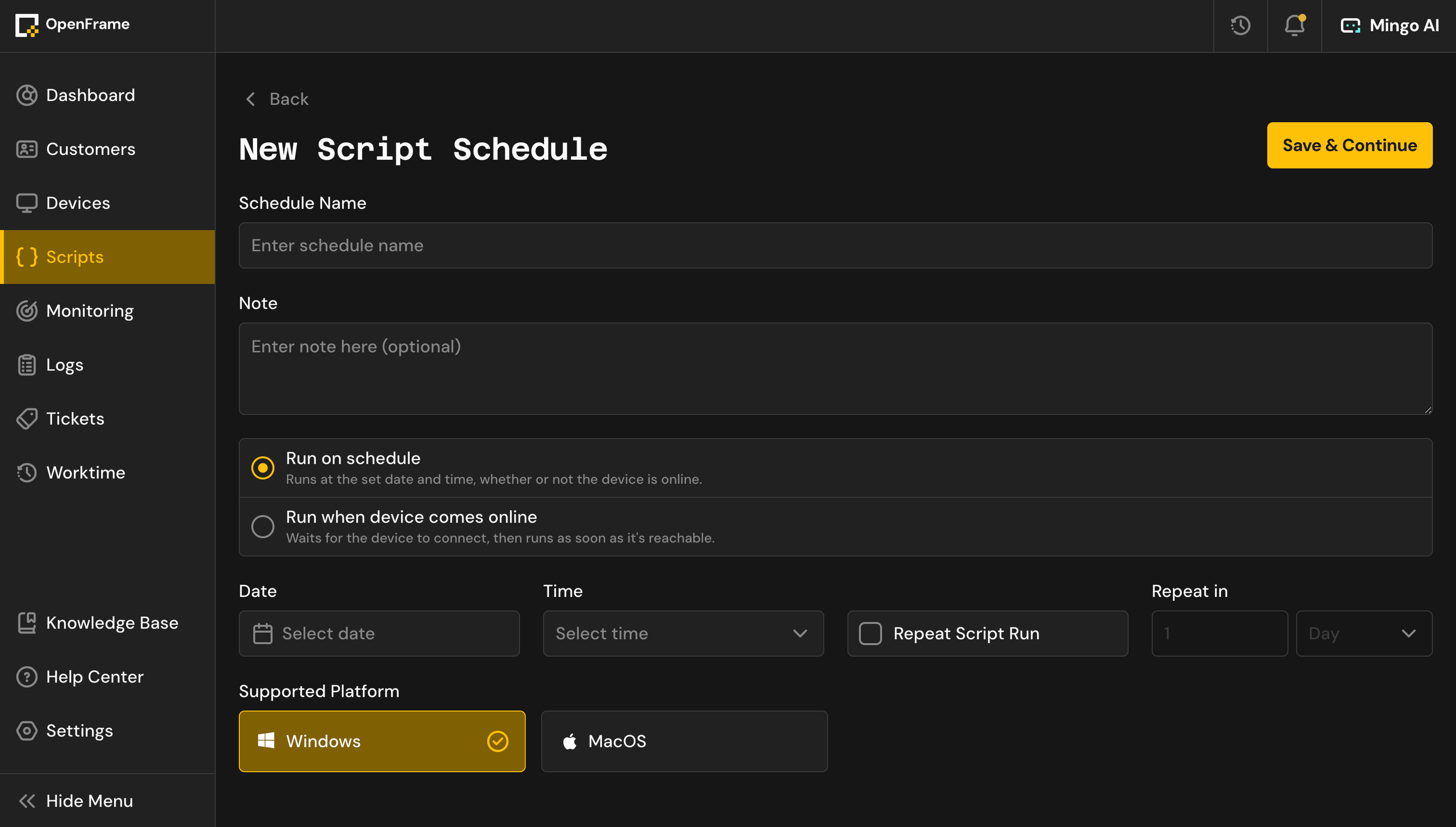 RMM Scheduled Scripts