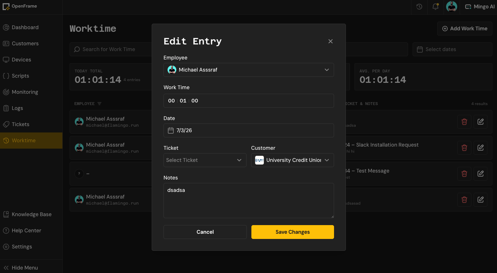 Manual Add Worktime